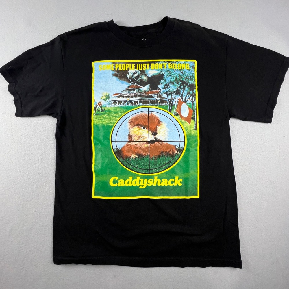 Ripple Junction Caddyshack T-Shirt Mens Large Black Gopher Movie Graphic Tee 80s